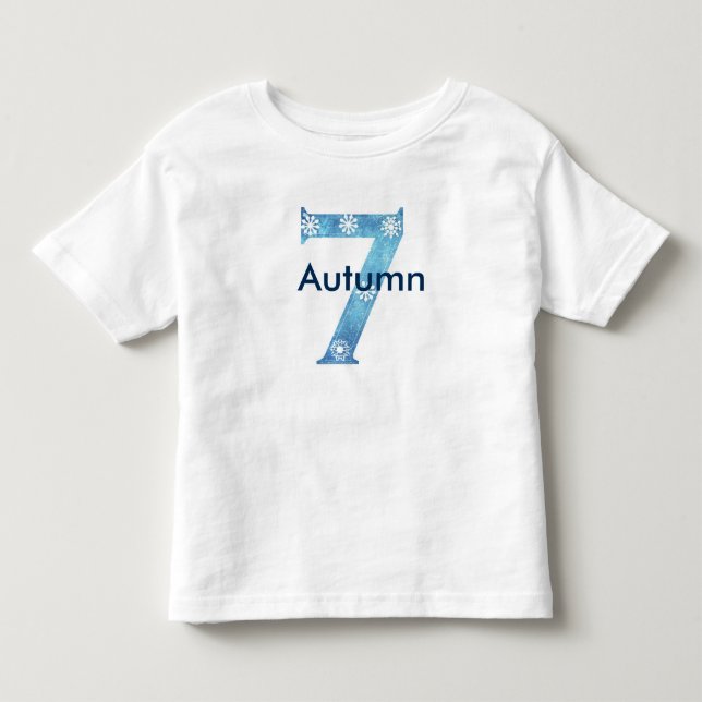 T-shirt Pour Les Tous Petits 7ème anniversaire isnpired par hiver (Devant)
