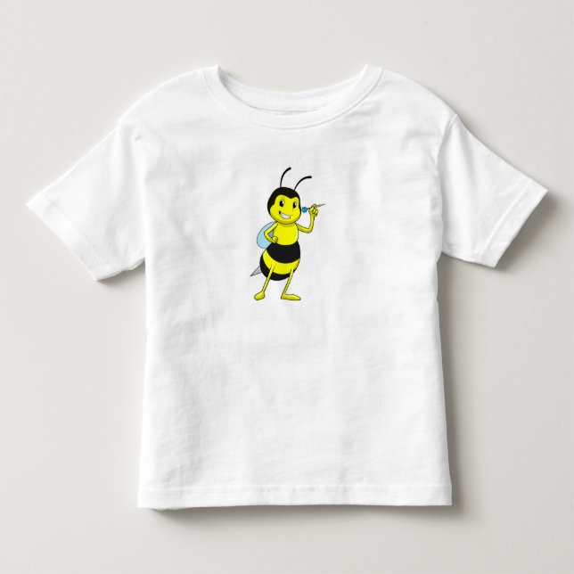 T-shirt Pour Les Tous Petits Abeille aux fléchettes avec tarte (Devant)