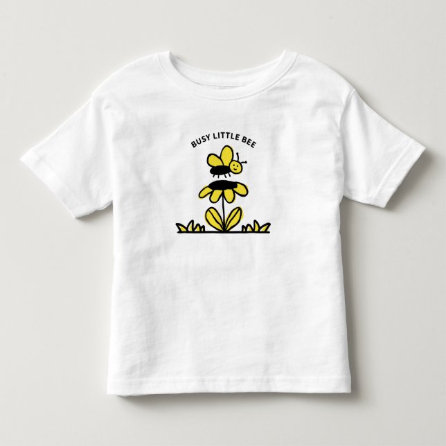 T-shirt Pour Les Tous Petits Abeille mignonne et fleur (Devant)