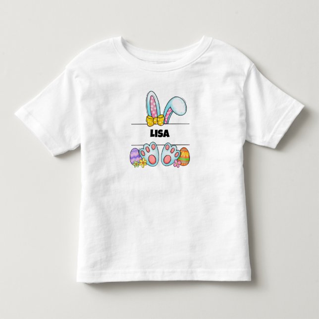 T-shirt Pour Les Tous Petits Adorable lapin de Pâques personnalisé (Devant)