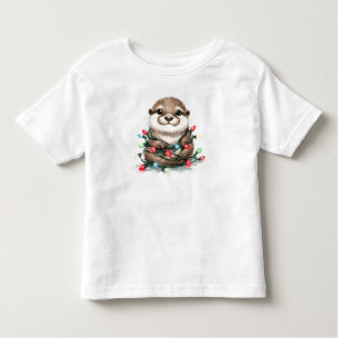 T-shirt Pour Les Tous Petits adorable Otter de Noël