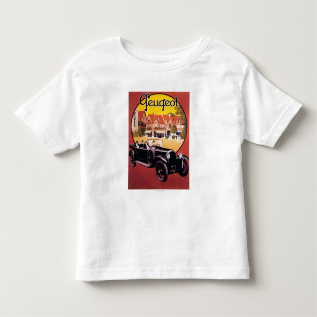 T-shirt Pour Les Tous Petits Affiche promotionnelle d'automobile de Peugeot (Devant)
