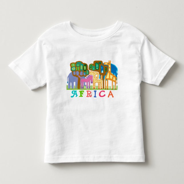 T-shirt Pour Les Tous Petits AFRIQUE - animaux de la jungle (Devant)