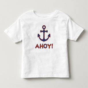 T-shirt Pour Les Tous Petits AHOY ! Bouée + Design Ancre Rouge+Bleu