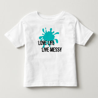 T-shirt Pour Les Tous Petits Aimer la vie, Vivre le désordre Aqua
