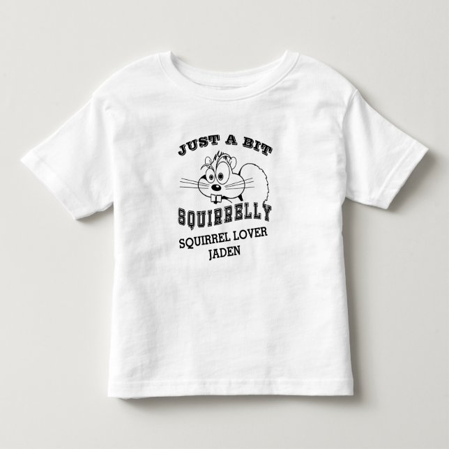 T-shirt Pour Les Tous Petits Aimer l'écureuil Nom de l'art noir (Devant)