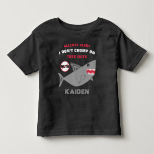T-shirt Pour Les Tous Petits Alerte d'allergie de noix de requin customisée