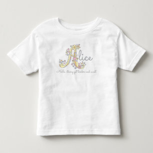 T-shirt Pour Les Tous Petits Alice filles nom signifiant coeurs monogrammes