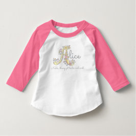 T-shirt Pour Les Tous Petits Alice filles nom signifiant coeurs monogrammes