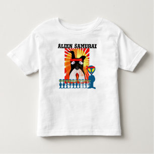 T-shirt Pour Les Tous Petits Alien Samurai avec son Samurai Terrier Dog