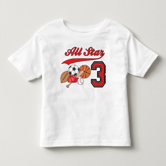 T-shirt Pour Les Tous Petits All Star Sports 3e anniversaire (Devant)