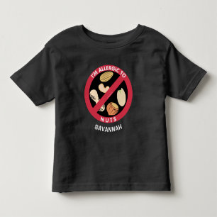 T-shirt Pour Les Tous Petits Allergie À Nuts Enfants Allergie Personnalisée