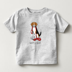 T-shirt Pour Les Tous Petits Allons-y ! (marche) Chien Beagle (tri couleur 3) M