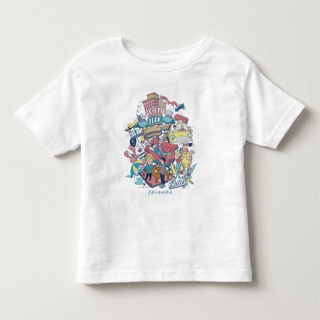 T-shirt Pour Les Tous Petits AMIS™ | Collage de dessin (Devant)