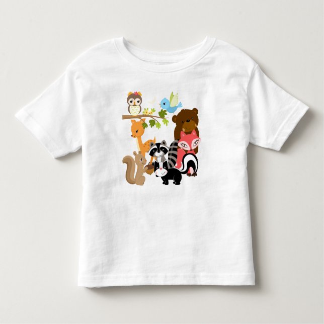 T-shirt Pour Les Tous Petits Amis de forêt (Devant)