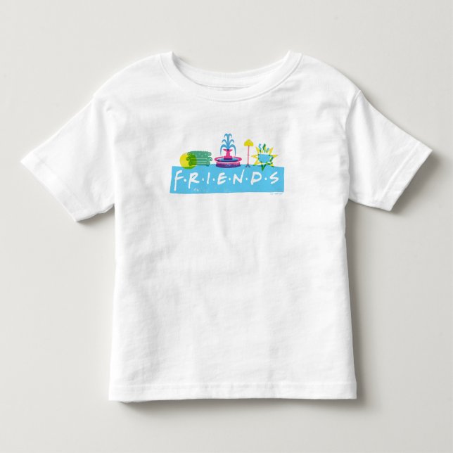 T-shirt Pour Les Tous Petits AMIS™ | Logo avec icônes (Devant)