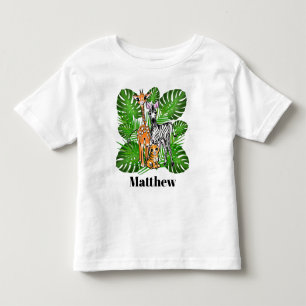T-shirt Pour Les Tous Petits Amis Safari - Giraffe, Zèbre, Tigre, jungle