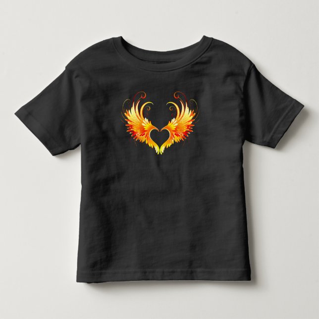 T-shirt Pour Les Tous Petits Angel Fire Heart with Wings (Devant)