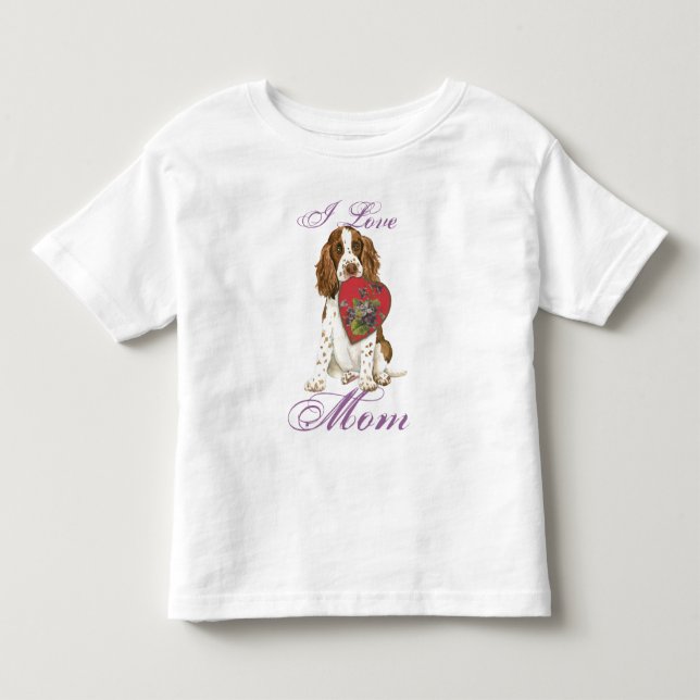 T-shirt Pour Les Tous Petits Anglais Springer Spaniel Heart Mom (Devant)