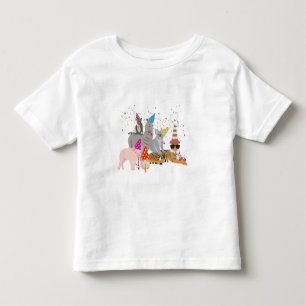 T-shirt Pour Les Tous Petits Animaux - Beaux animaux ayant une fête