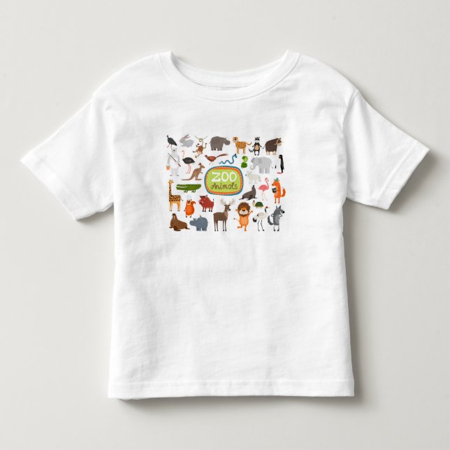 T-shirt Pour Les Tous Petits Animaux de zoo (Devant)