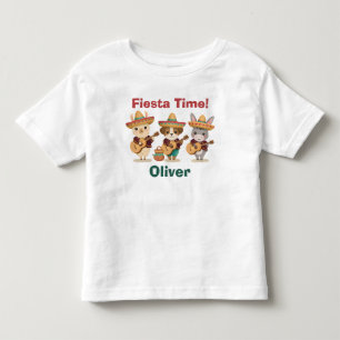 T-shirt Pour Les Tous Petits Animaux Mariachi Mignons Lama Âne Chiot Fiesta