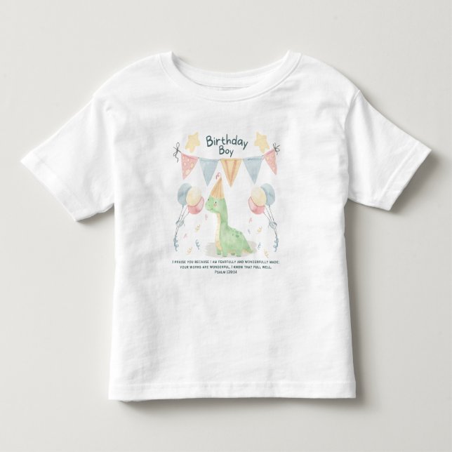 T-shirt Pour Les Tous Petits Anniversaire Boy Aquarelle Dinosaur (Devant)