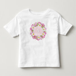 T-shirt Pour Les Tous Petits Anniversaire de enfant de fleurs colorées au print