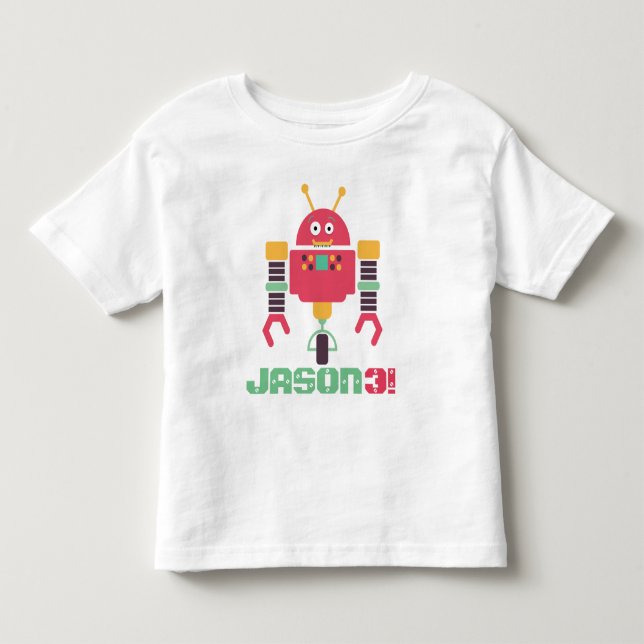 T-shirt Pour Les Tous Petits Anniversaire de robot (Devant)
