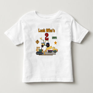 T-shirt Pour Les Tous Petits Anniversaire de véhicules de construction 2ème