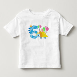 T-shirt Pour Les Tous Petits Anniversaire des dinosaures de 5 ans