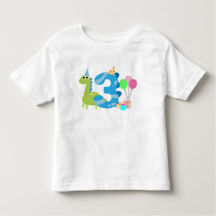 T-shirt Pour Les Tous Petits Anniversaire du dinosaure de 3 ans