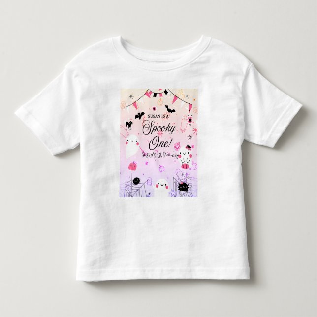 T-shirt Pour Les Tous Petits Anniversaire éffrayant d'un Halloween (Devant)