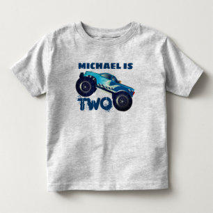 T-shirt Pour Les Tous Petits Anniversaire personnalisé de camion de monstre
