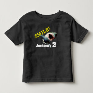 T-shirt Pour Les Tous Petits Anniversaire personnalisé de requin de "sourire"