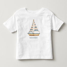 T-shirt Pour Les Tous Petits Aquarelle Bleue Bleu Bande Voilier
