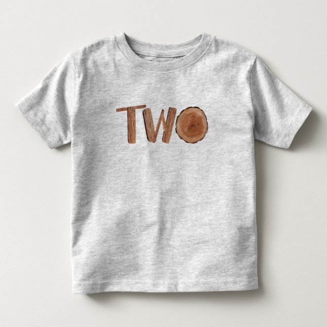 T-shirt Pour Les Tous Petits Aquarelle Bois 2e anniversaire garçon (Devant)