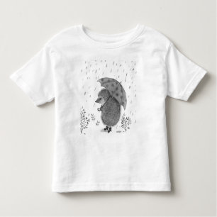 T-shirt Pour Les Tous Petits Aquarelle mignonne Hérisson Rainy Day Whimsical