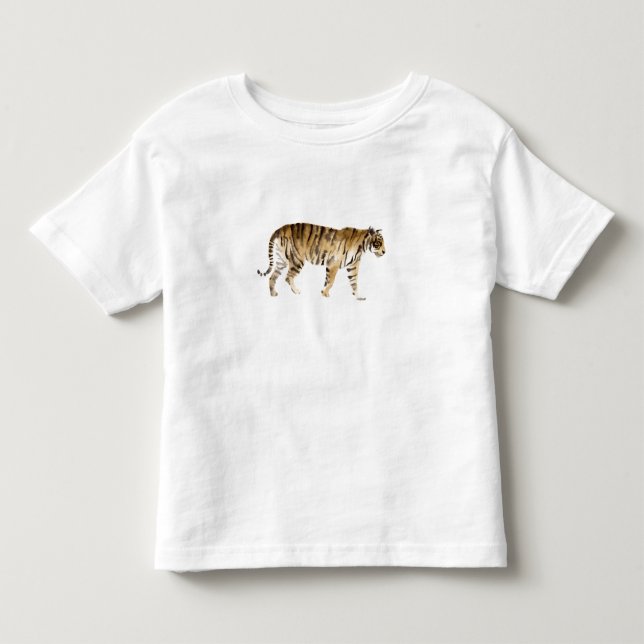T-shirt Pour Les Tous Petits Aquarelle Tigre Marcher (Devant)