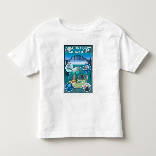 T-shirt Pour Les Tous Petits Aquarium de côte de l'Orégon (Devant)