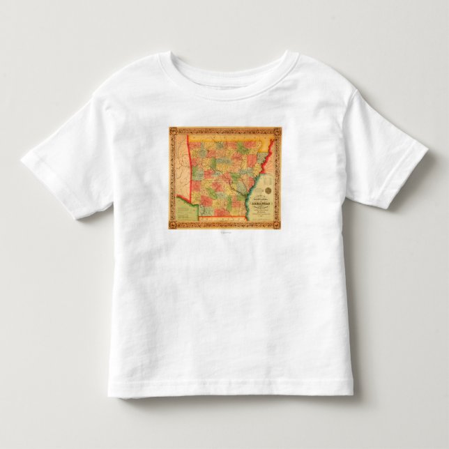 T-shirt Pour Les Tous Petits ArkansasPanoramic MapArkansas (Devant)