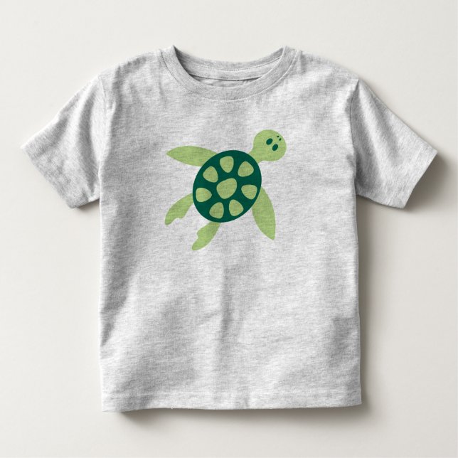 T-shirt Pour Les Tous Petits Art de la tortue verte (Devant)