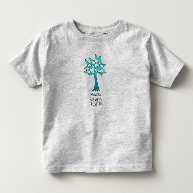 T-shirt Pour Les Tous Petits Art perpétuel Blue Green Tree "Gros" (Devant)