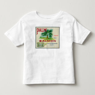 T-shirt Pour Les Tous Petits Astoria, Orégon - étiquette saumoné de caisse d