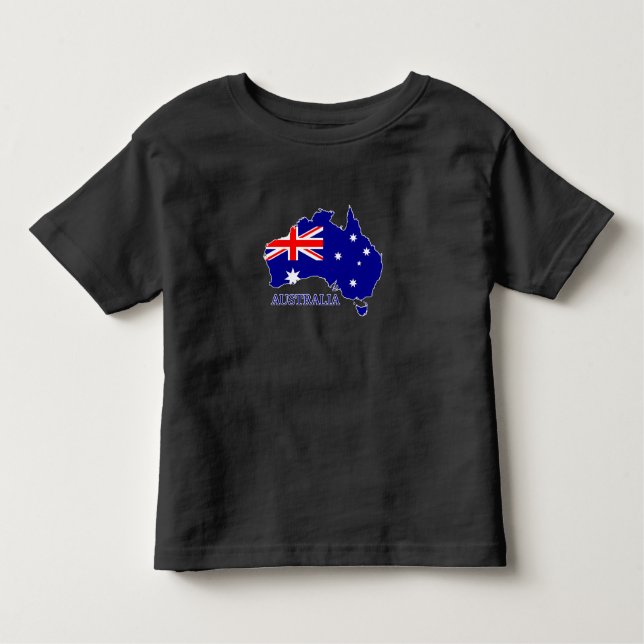 T-shirt Pour Les Tous Petits Australie Carte du drapeau Voyage (Devant)