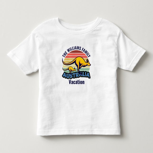 T-shirt Pour Les Tous Petits Australie Voyage Cute Kangaroo Sunset Custom Kids (Devant)