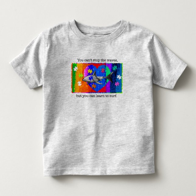 T-shirt Pour Les Tous Petits Autism Shark 4T GREY (Devant)