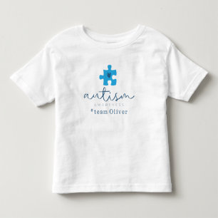 T-shirt Pour Les Tous Petits autisme sensibilisation bleu pièce de puzzle #nom
