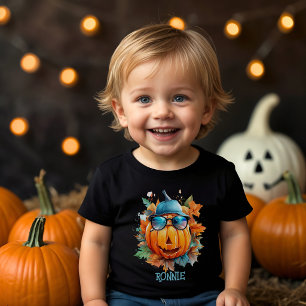 T-shirt Pour Les Tous Petits Automne Citrouille Enfant Personnalisé Halloween