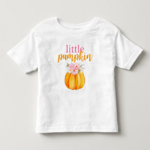 T-shirt Pour Les Tous Petits Automne Floral Citrouille fille's Birthday Pink & 